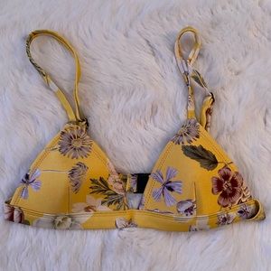 Triangl yellow flower bikini top